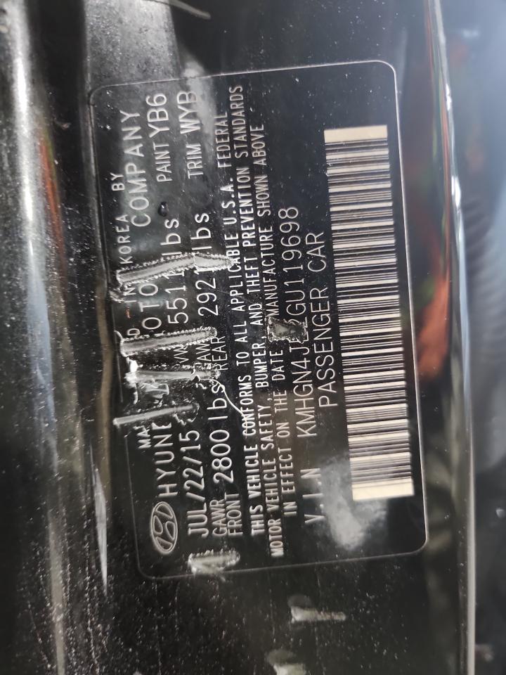 2016 Hyundai Genesis 3.8L VIN: KMHGN4JE2GU119698 Lot: 60658405