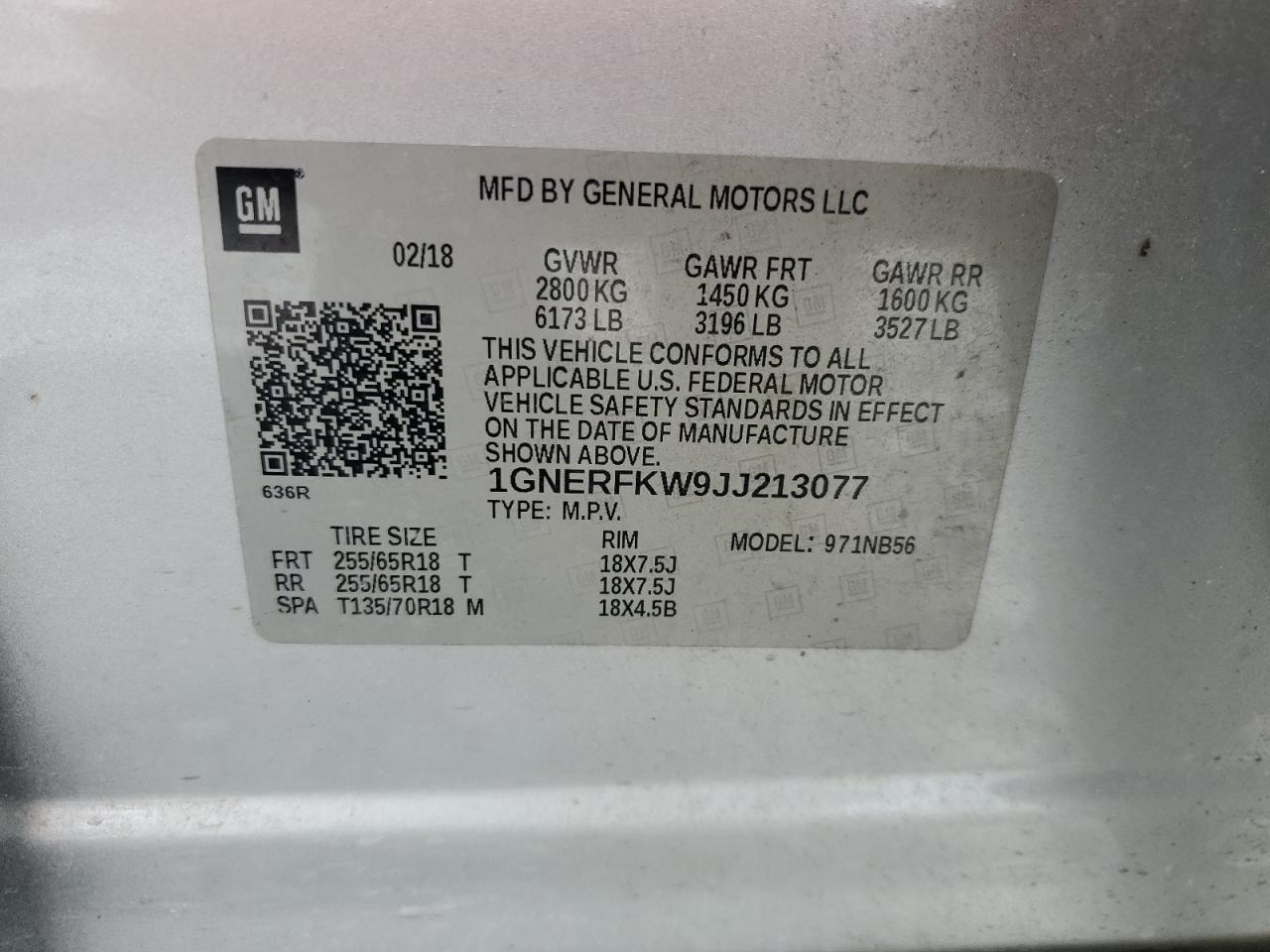 2018 Chevrolet Traverse Ls VIN: 1GNERFKW9JJ213077 Lot: 62865375
