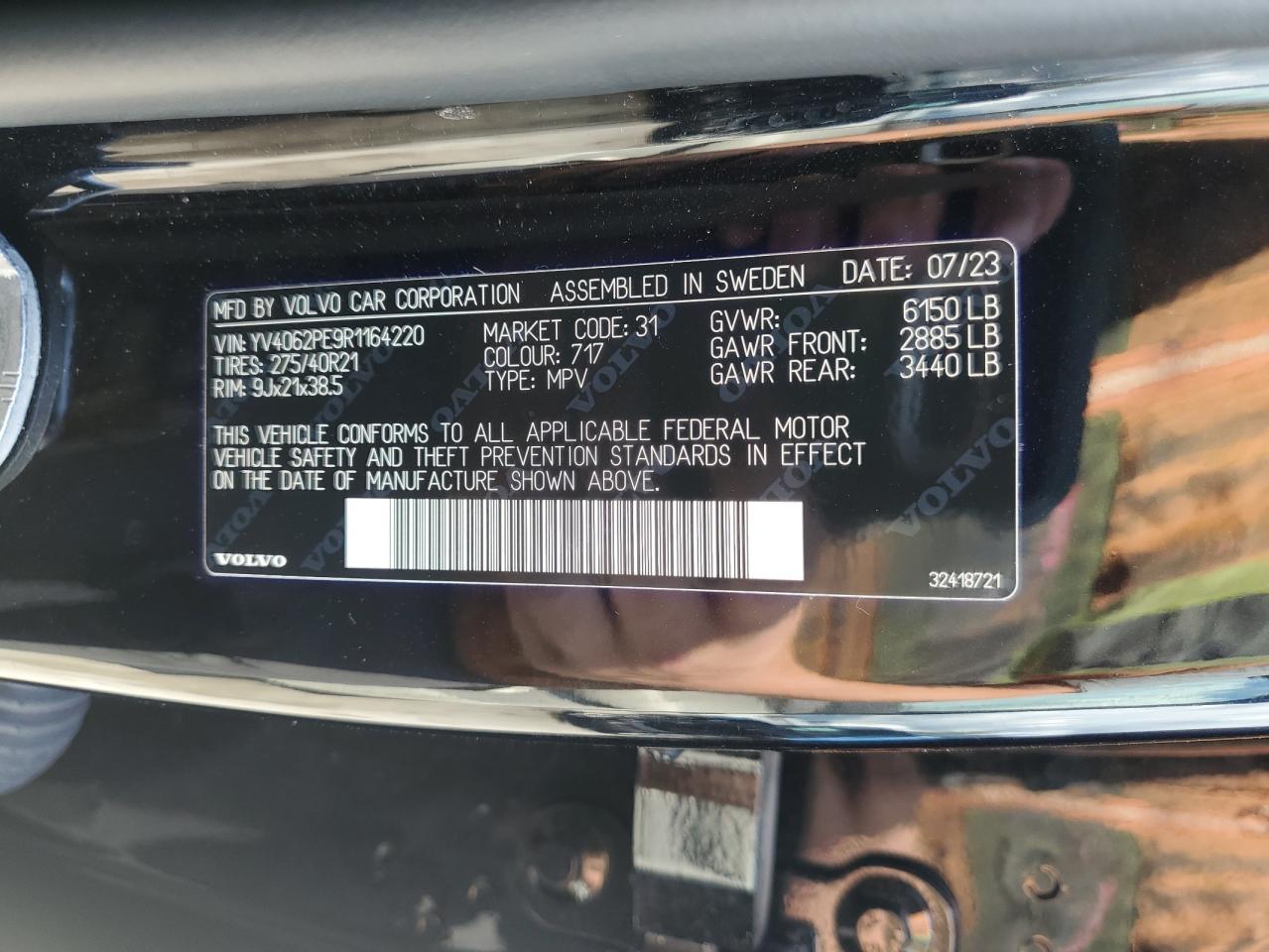 2024 Volvo Xc90 Plus VIN: YV4062PE9R1164220 Lot: 62819675