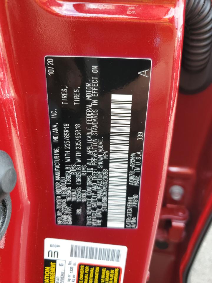 2021 Toyota Highlander Hybrid Xle VIN: 5TDHBRCH7MS023698 Lot: 62461495