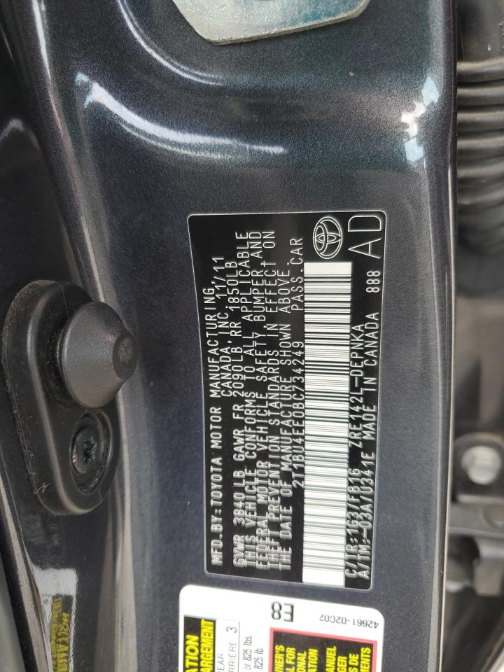 TOYOTA COROLLA 2011 VIN 2T1BU4EE0BC734249 фото 12