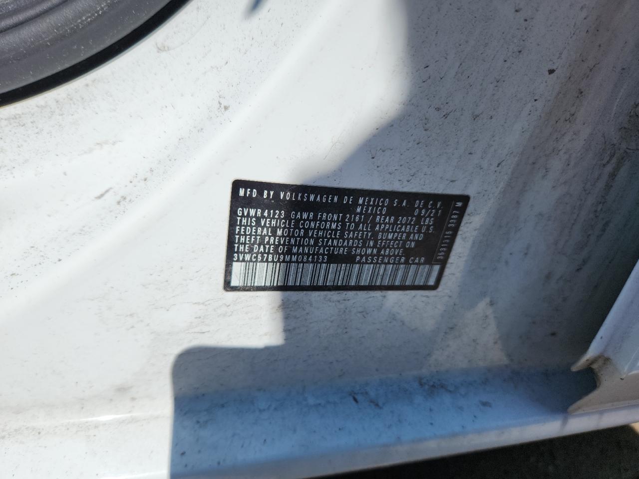 2021 Volkswagen Jetta S VIN: 3VWC57BU9MM084133 Lot: 60877005