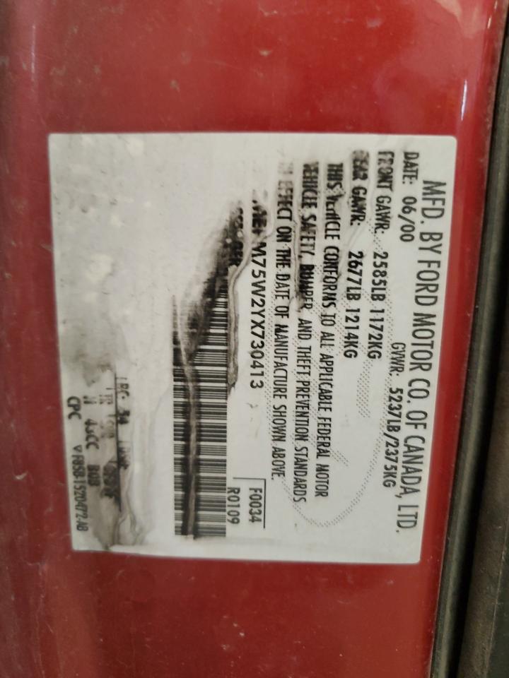 2000 Mercury Grand Marquis Ls VIN: 2MEFM75W2YX730413 Lot: 60369225