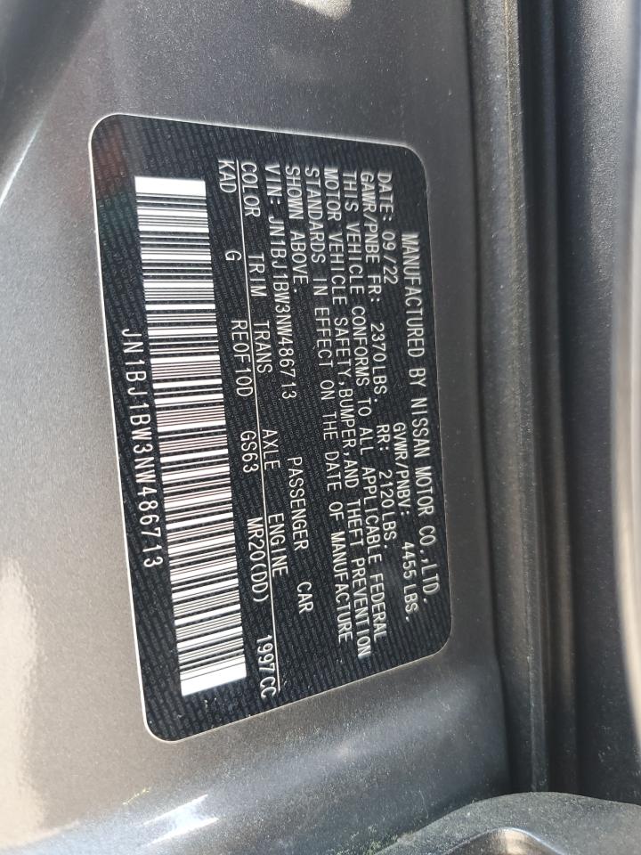 2022 Nissan Rogue Sport Sv VIN: JN1BJ1BW3NW486713 Lot: 61744975