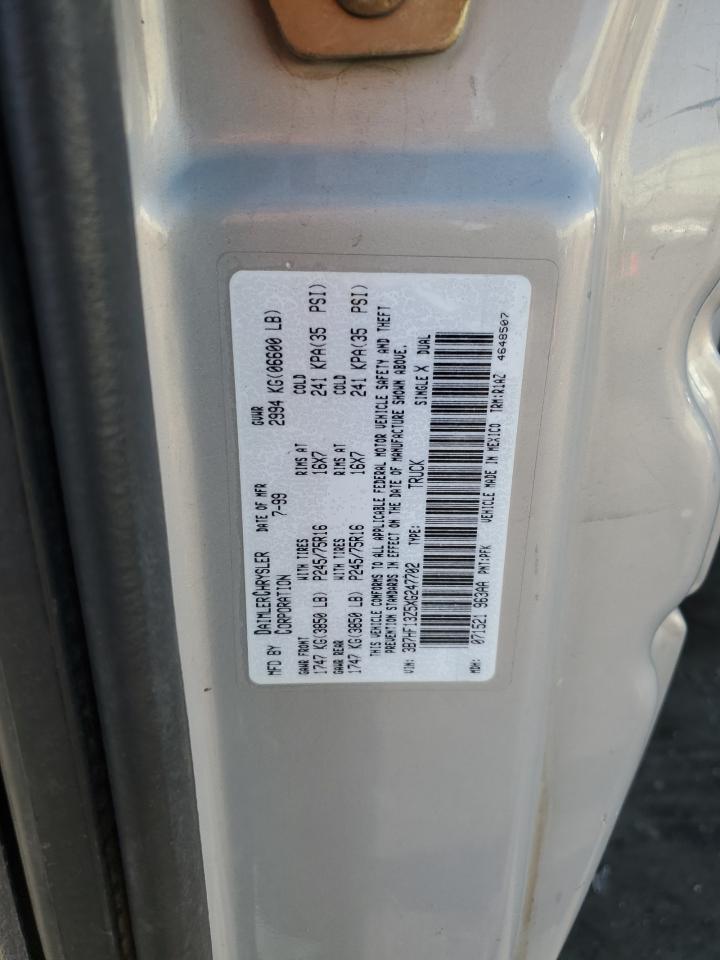 1999 Dodge Ram 1500 VIN: 3B7HF13Z5XG247702 Lot: 62019415