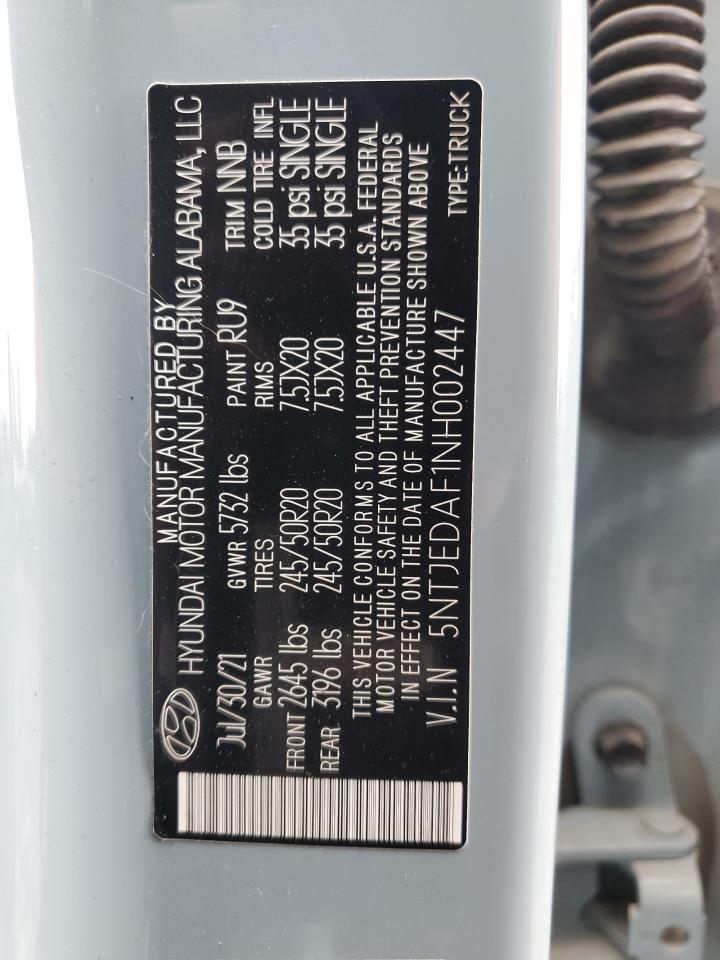 2022 Hyundai Santa Cruz Limited VIN: 5NTJEDAF1NH002447 Lot: 62797815