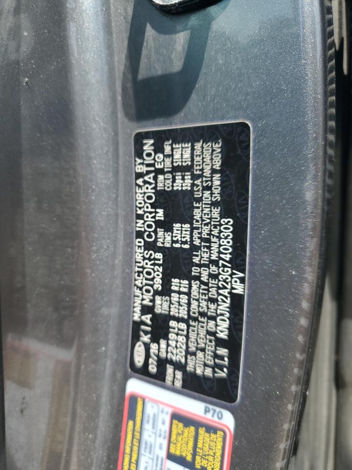 KIA SOUL 2016 VIN KNDJN2A23G7408303 zdjęcie 14
