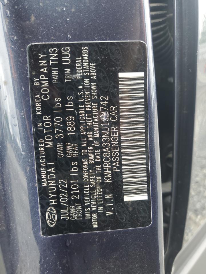 2022 Hyundai Venue Sel VIN: KMHRC8A33NU199742 Lot: 62558575