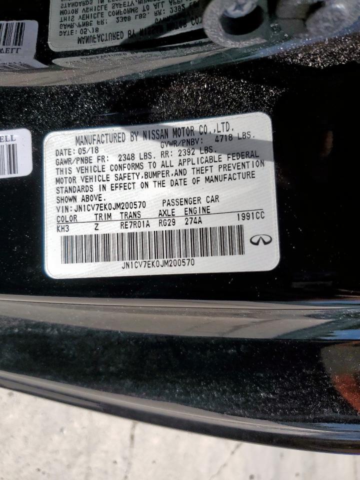 2018 Infiniti Q60 Pure VIN: JN1CV7EK0JM200570 Lot: 60269465