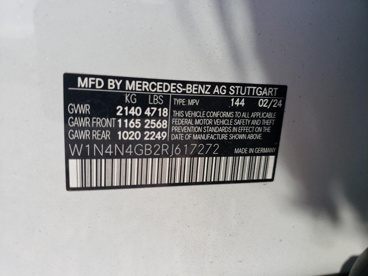 2024 Mercedes-Benz Gla 250 VIN: W1N4N4GB2RJ617272 Lot: 61774225