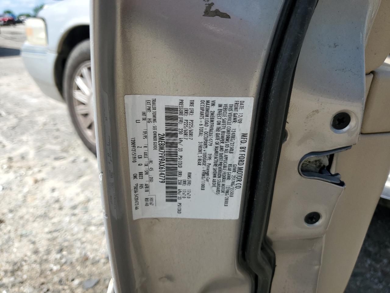2010 Mercury Grand Marquis Ls VIN: 2MEBM7FV9AX614779 Lot: 60965165