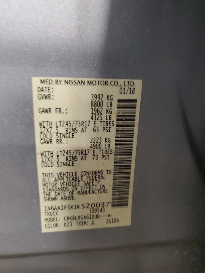 2018 Nissan Titan Xd S VIN: 1N6AA1F3XJN520037 Lot: 60104815