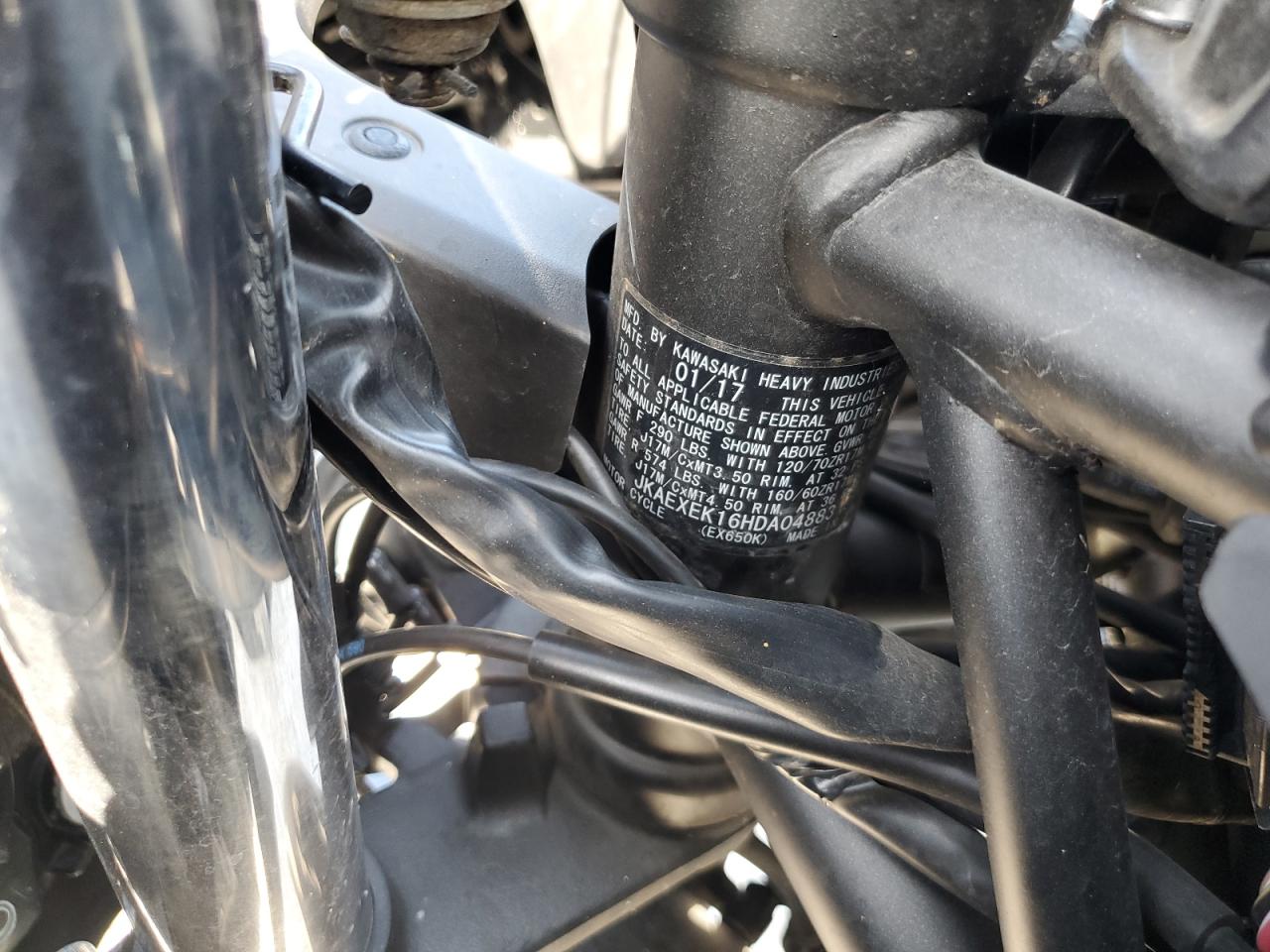 jkaexek16hda04883 JKAEXEK16HDA04883 2017 Kawasaki Ex650 F