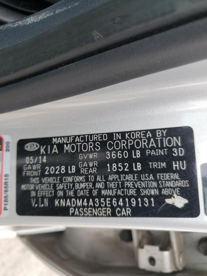 2014 Kia Rio Lx VIN: KNADM4A35E6419131 Lot: 61448785