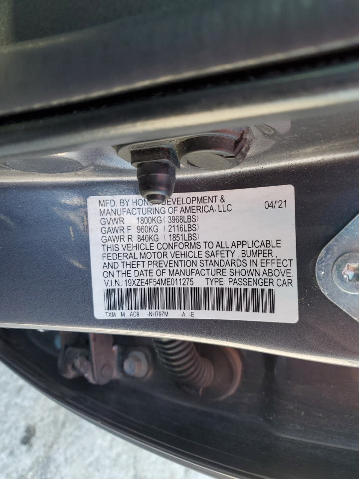 2021 Honda Insight Ex VIN: 19XZE4F54ME011275 Lot: 61639805