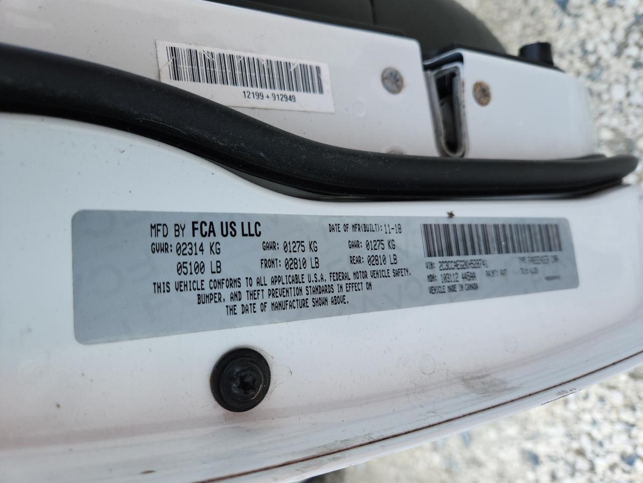 2019 Chrysler 300 Limited VIN: 2C3CCAEG2KH528741 Lot: 61472755