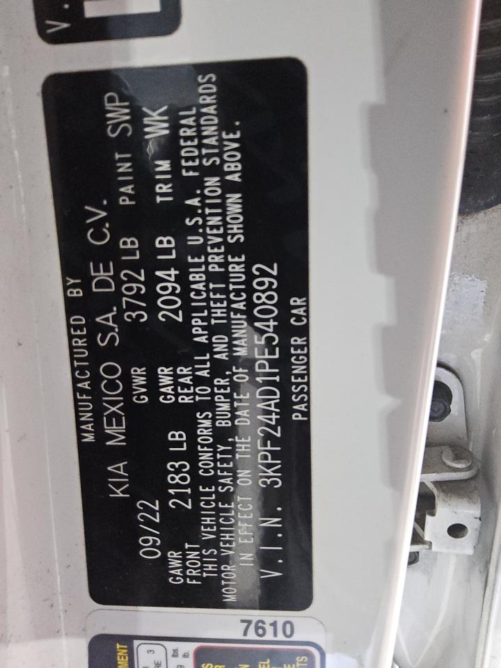 KIA FORTE 2023 VIN 3KPF24AD1PE540892 photo 12