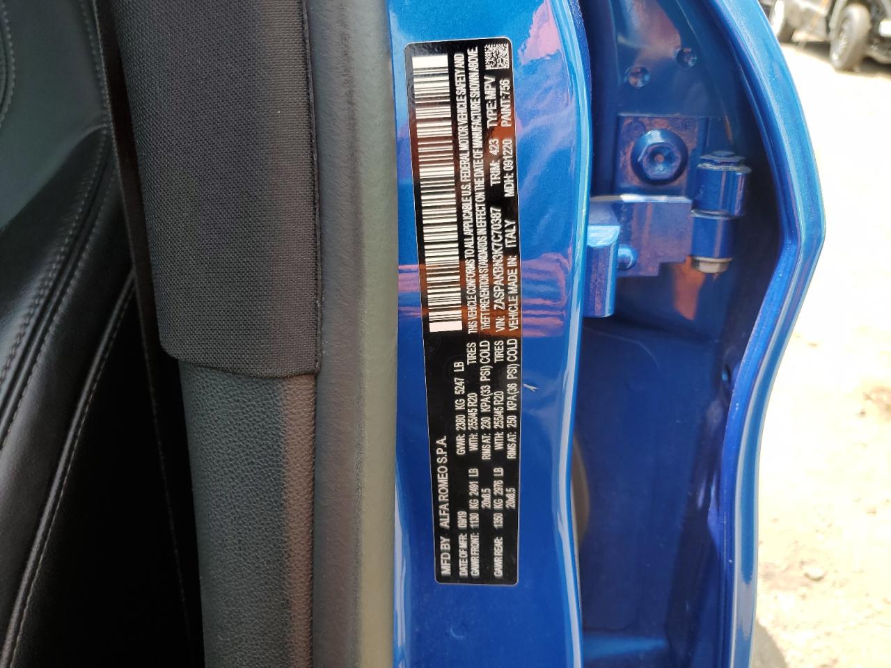 2019 Alfa Romeo Stelvio Ti VIN: ZASPAKBN3K7C70387 Lot: 60686845