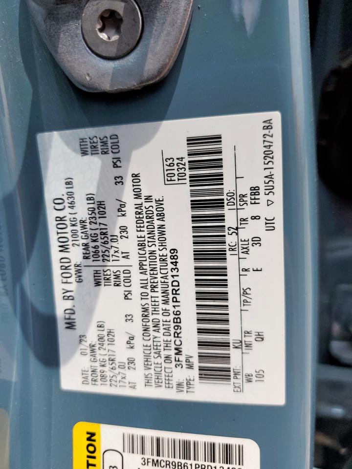 2023 Ford Bronco Sport Big Bend VIN: 3FMCR9B61PRD13489 Lot: 59518455