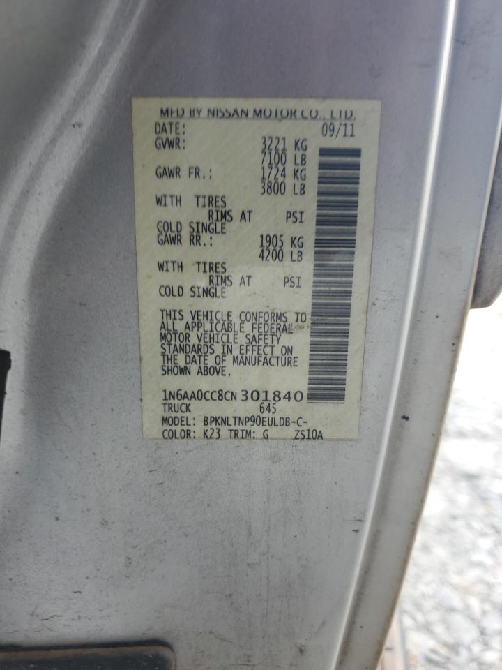 2012 Nissan Titan S VIN: 1N6AA0CC8CN301840 Lot: 61038265