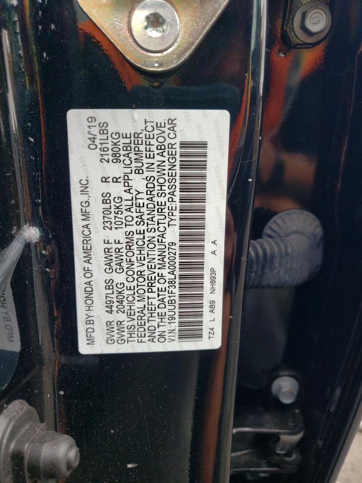 2020 Acura Tlx VIN: 19UUB1F38LA000279 Lot: 60134995