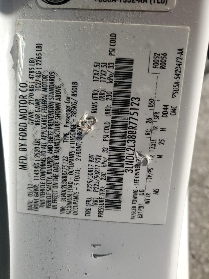 2011 Lincoln Mkz Hybrid VIN: 3LNDL2L38BR775123 Lot: 61995055