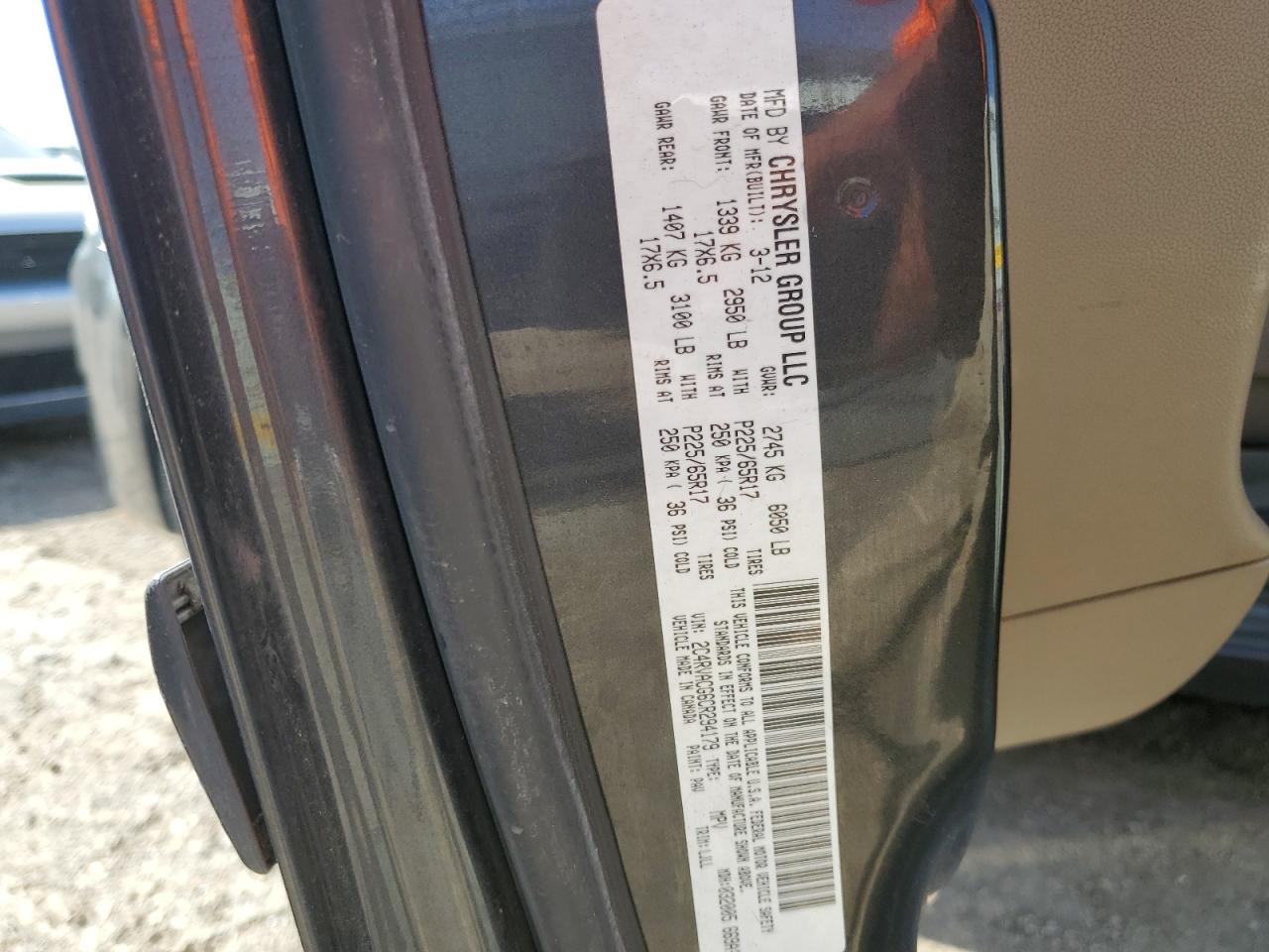 2012 Volkswagen Routan Sel VIN: 2C4RVACG6CR294179 Lot: 61669125