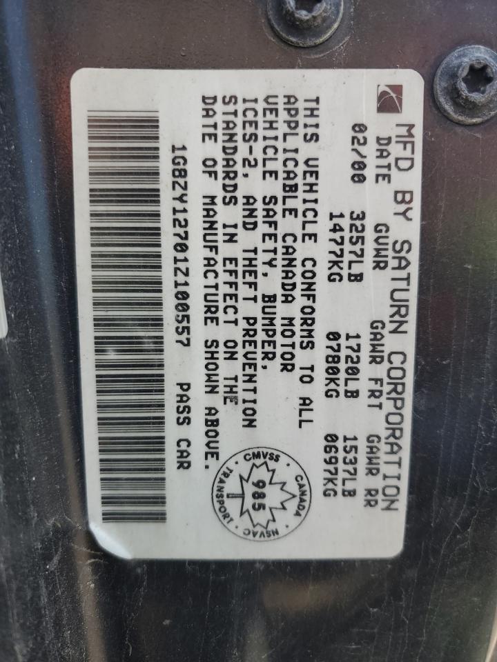 2001 Saturn Sc2 VIN: 1G8ZY12701Z100557 Lot: 61967075