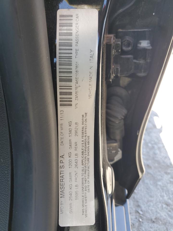 2014 Maserati Ghibli S VIN: ZAM57RTA6E1087801 Lot: 61559985