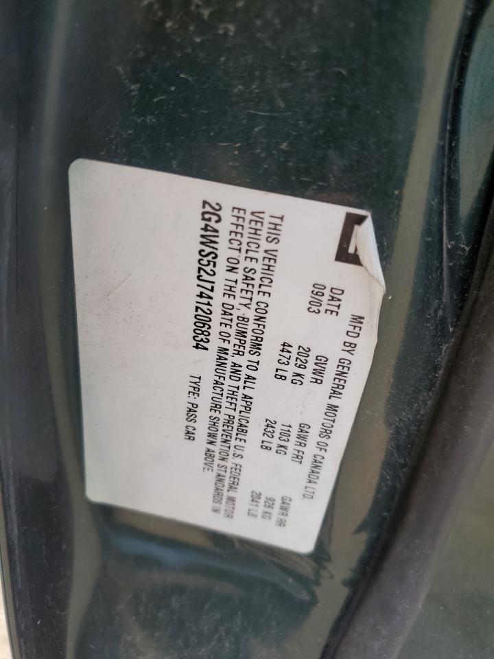 2004 Buick Century Custom VIN: 2G4WS52J741206834 Lot: 62690345