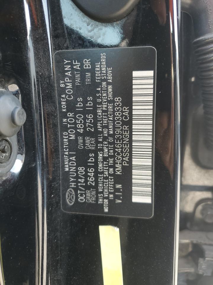 2009 Hyundai Genesis 3.8L VIN: KMHGC46E39U038338 Lot: 62635975