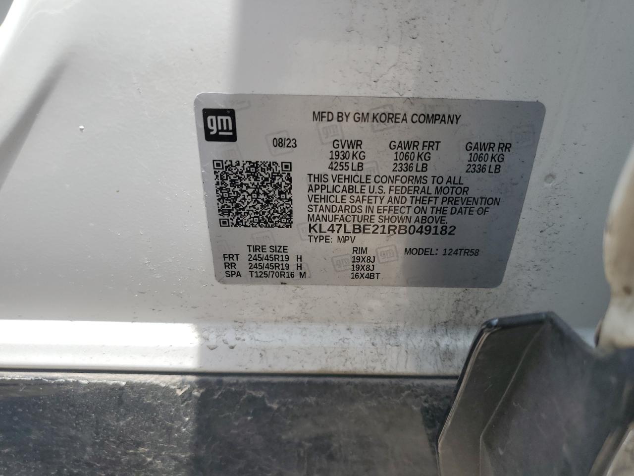 2024 Buick Envista Sport Touring VIN: KL47LBE21RB049182 Lot: 60305385