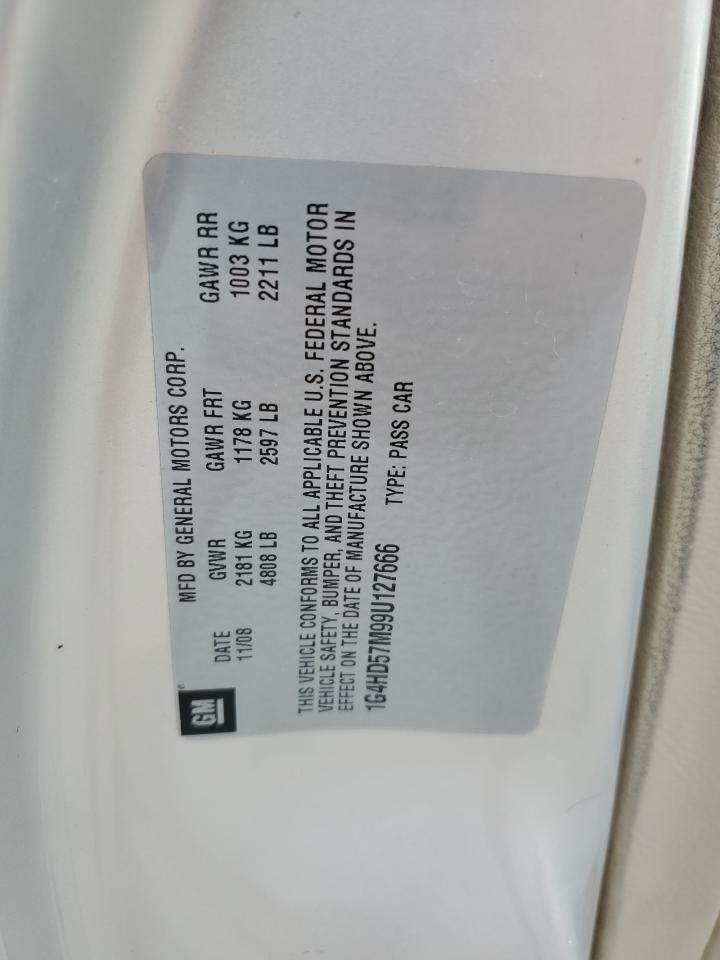 2009 Buick Lucerne Cxl VIN: 1G4HD57M99U127666 Lot: 61751685