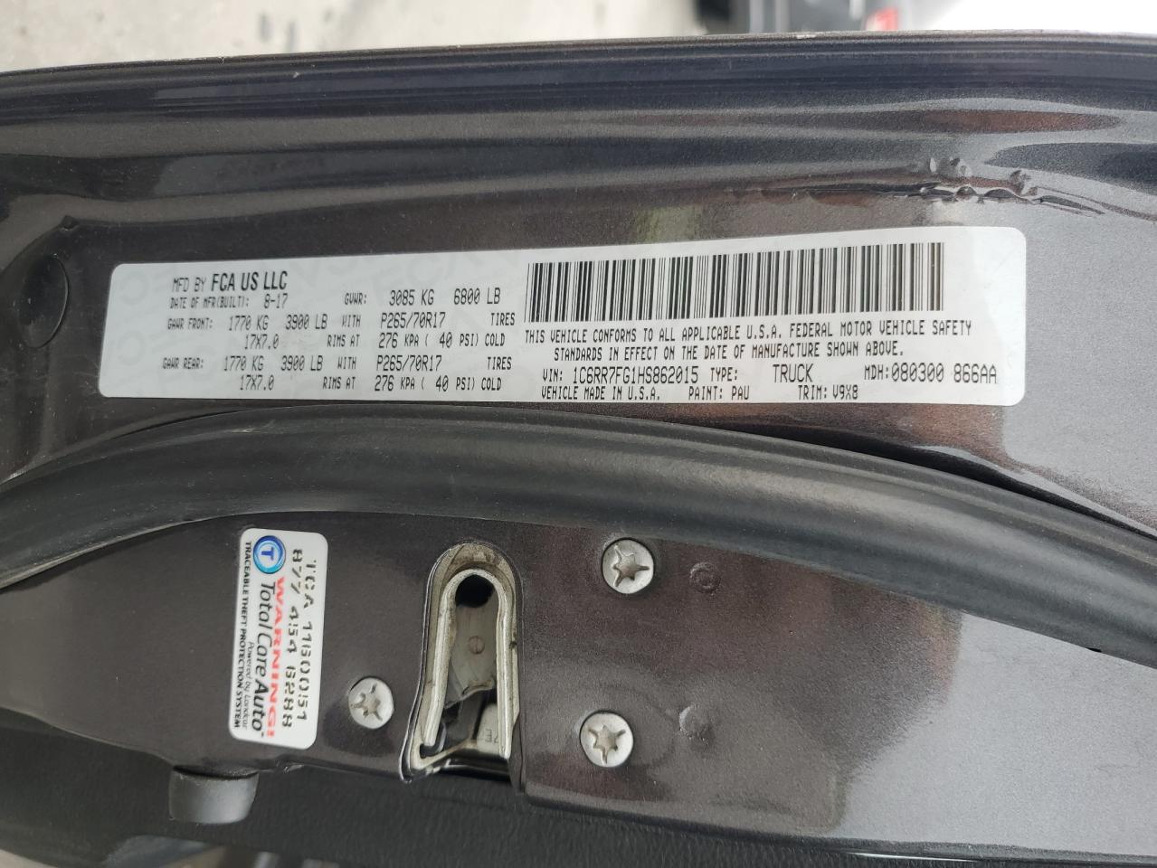 2017 Ram 1500 St VIN: 1C6RR7FG1HS862015 Lot: 60932055