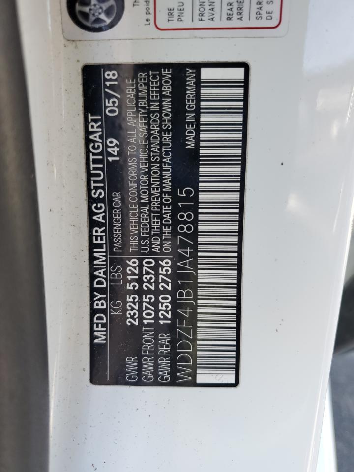2018 Mercedes-Benz E 300 VIN: WDDZF4JB1JA478815 Lot: 62916575