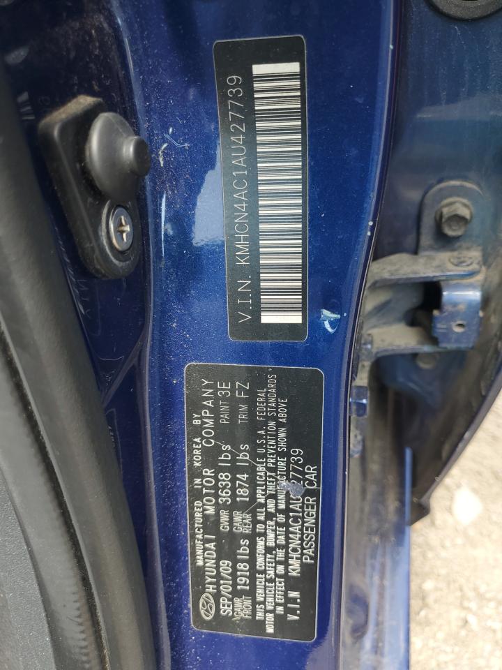 HYUNDAI ACCENT 2010 VIN KMHCN4AC1AU427739 photo 12