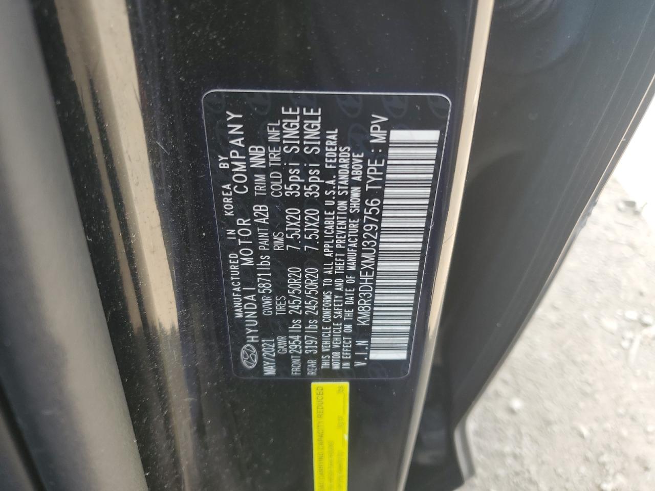 2021 Hyundai Palisade Sel VIN: KM8R3DHEXMU329756 Lot: 61282885