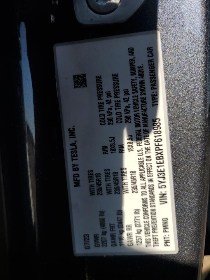 2023 Tesla Model 3 VIN: 5YJ3E1EBXPF618985 Lot: 56988765