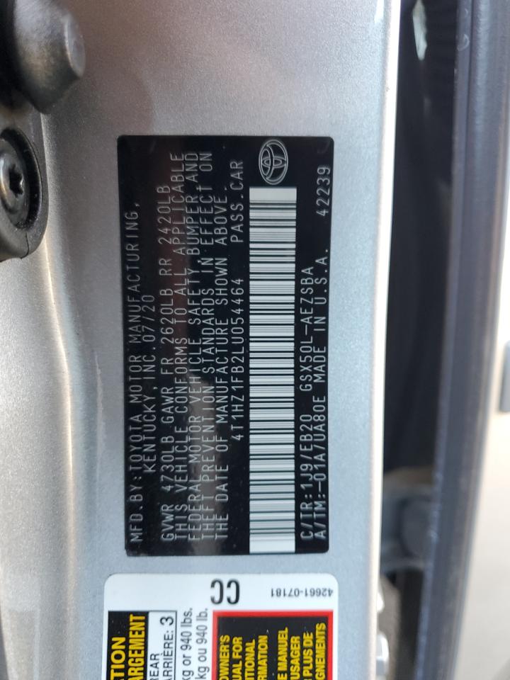 2020 Toyota Avalon Touring VIN: 4T1HZ1FB2LU054464 Lot: 62915605