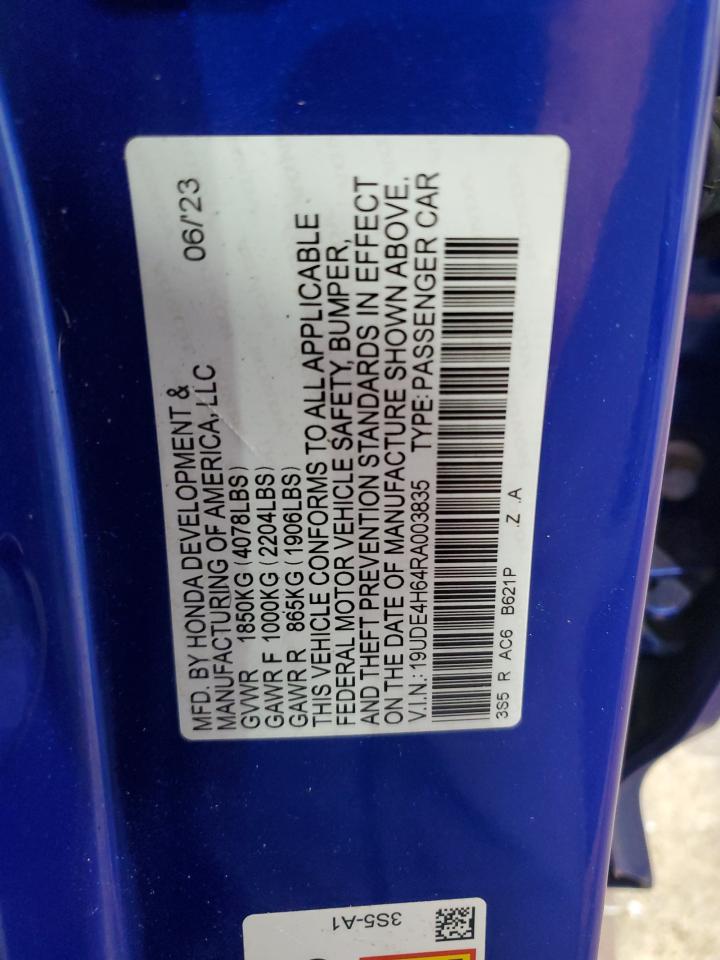 2024 Acura Integra A-Spec Tech VIN: 19UDE4H64RA003835 Lot: 62538415