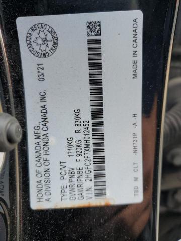2021 HONDA CIVIC EX  