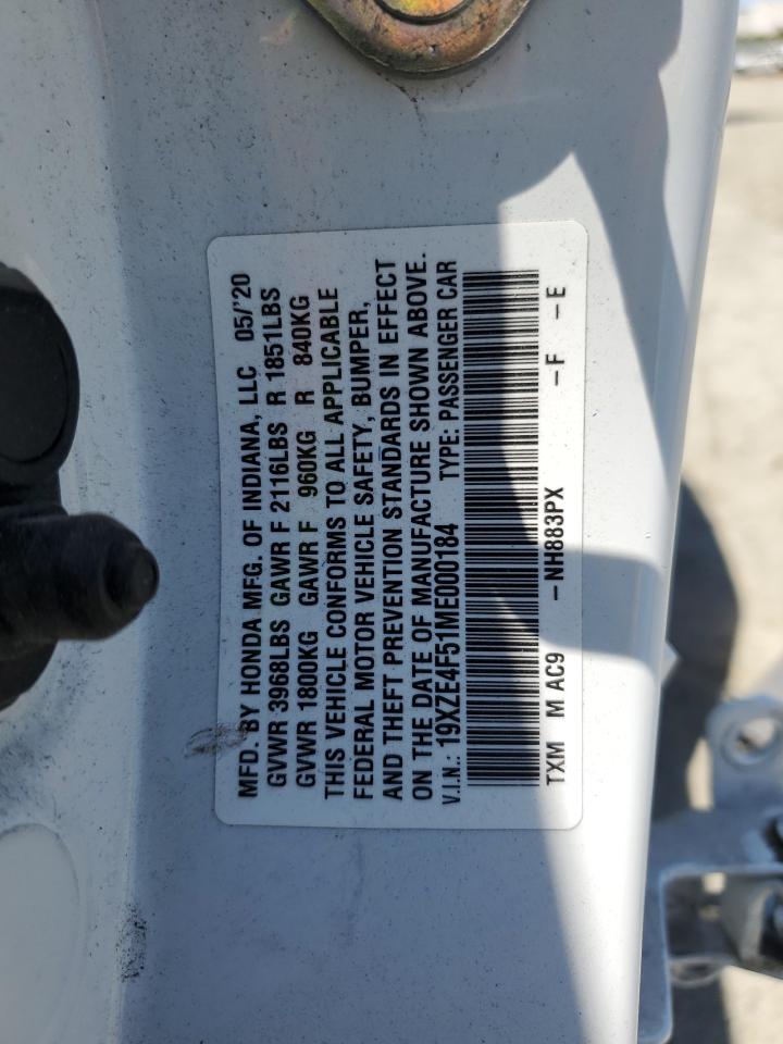 2021 Honda Insight Ex VIN: 19XZE4F51ME000184 Lot: 60086115