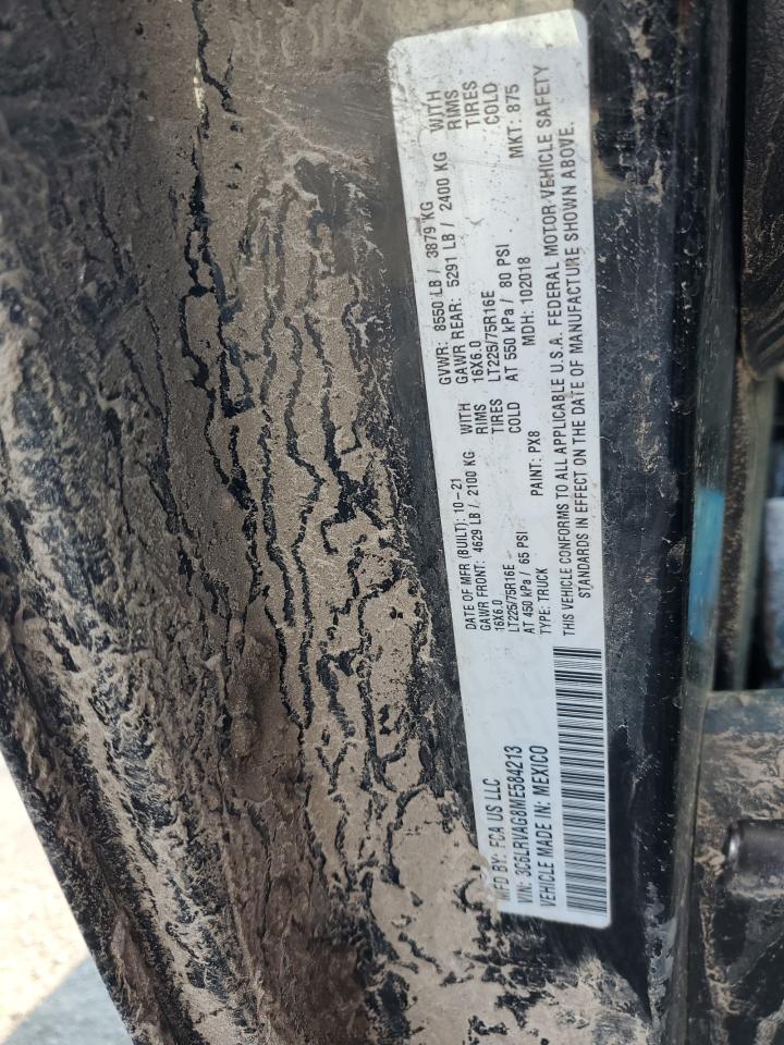 2021 Ram Promaster 1500 1500 Standard VIN: 3C6LRVAG8ME584213 Lot: 59133955
