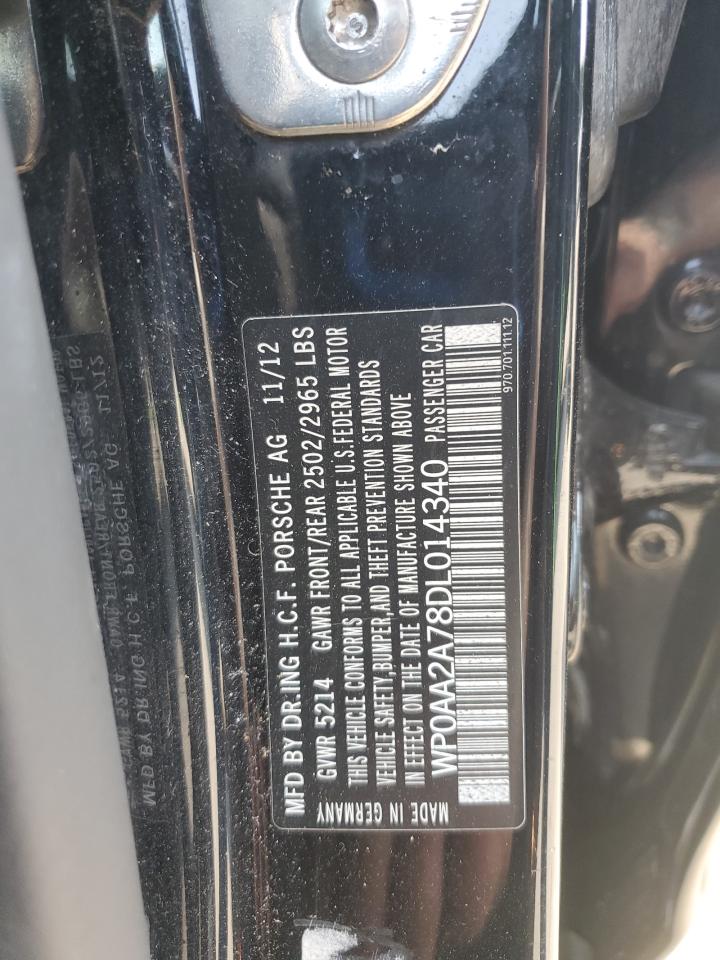 2013 Porsche Panamera 2 VIN: WP0AA2A78DL014340 Lot: 60259045
