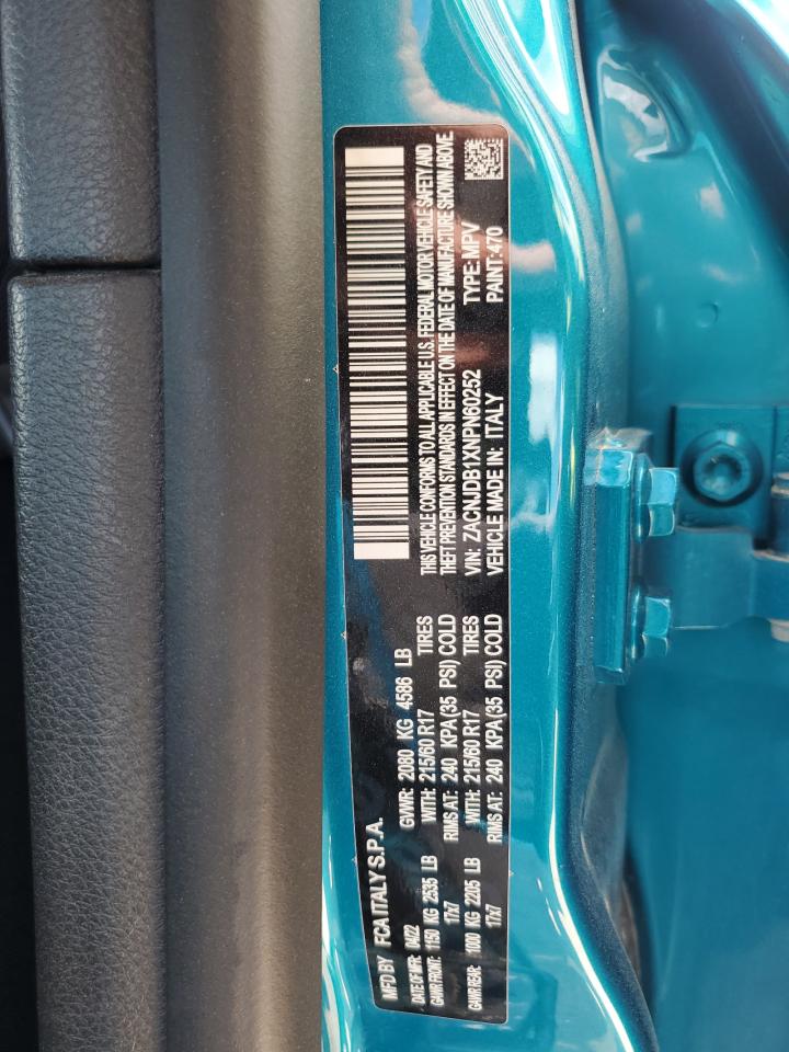 2022 Jeep Renegade Latitude VIN: ZACNJDB1XNPN60252 Lot: 62505405