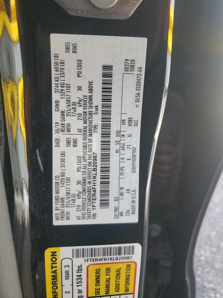 2019 Ford Ranger Xl VIN: 1FTER4FH1KLB20987 Lot: 61989085