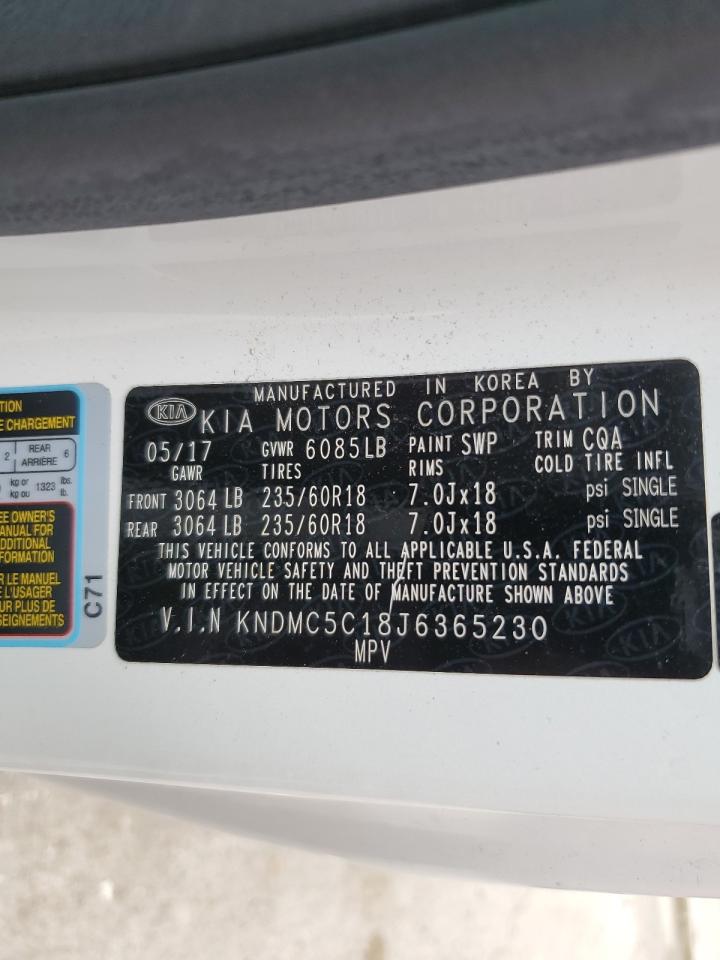 2018 Kia Sedona Ex VIN: KNDMC5C18J6365230 Lot: 63122845