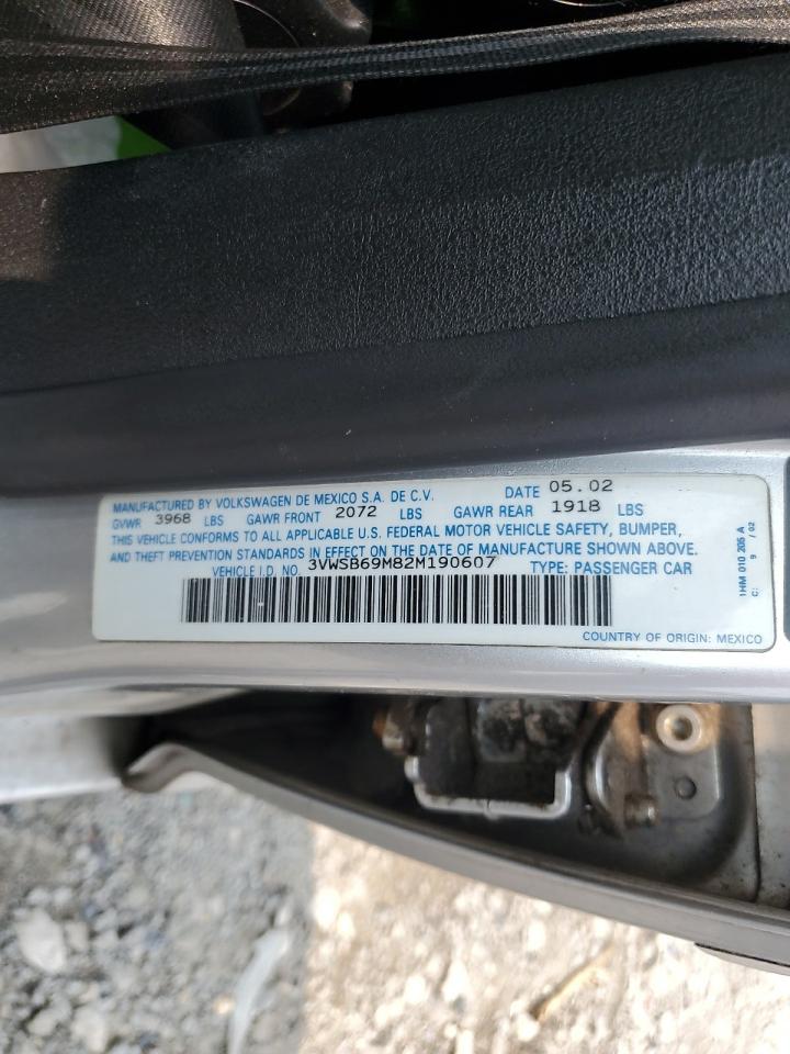 2002 Volkswagen Jetta Gls VIN: 3VWSB69M82M190607 Lot: 59145355
