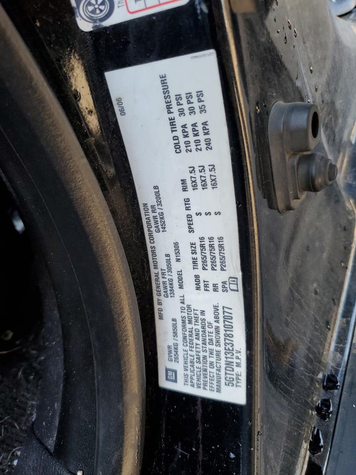 2007 Hummer H3 VIN: 5GTDN13E378107077 Lot: 62747575
