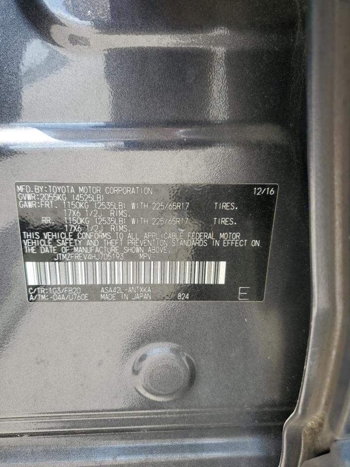 2017 Toyota Rav4 Le VIN: JTMZFREV4HJ705193 Lot: 60196265